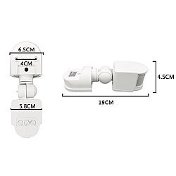 LD-TT-02 AC 220V 180° Adjustable PIR Motion Sensor - 3