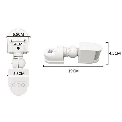 LD-TT-02 AC 220V 180° Adjustable PIR Motion Sensor - 3