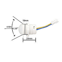 LD-TT-14 AC 220V 110° Mini PIR Motion Sensor - 3
