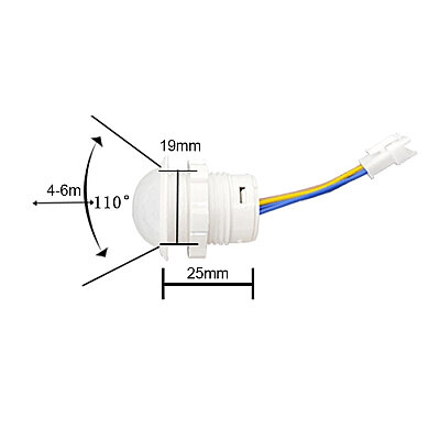 LD-TT-14 AC 220V 110° Mini PIR Motion Sensor - 3