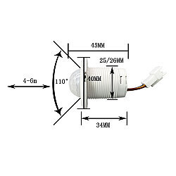 LD-TT-15 AC 220V 110° Adjustable Mini PIR Motion Sensor - 3