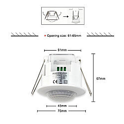 LD-TT-18 AC 220V 360° Ayarlanabilir PIR Hareket Sensörü - 3