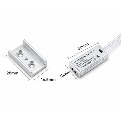 LD0027 12-24V Tek Kapı Dolap Aydınlatma Sensörü - 3