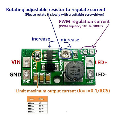 LD24AJTA DC 6-25V 20W Adjustable LED Driver PWM Module - 3