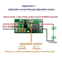 LD24AJTA DC 6-25V 20W Adjustable LED Driver PWM Module - 4
