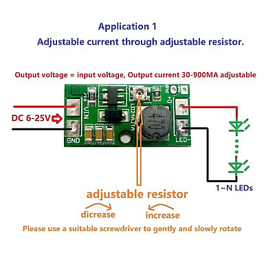LD24AJTA DC 6-25V 20W Adjustable LED Driver PWM Module - 4