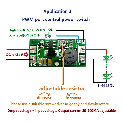 LD24AJTA DC 6-25V 20W Adjustable LED Driver PWM Module - 6