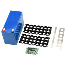 Li-ion 18650 3S 7P 12V 21'li Akü Kutusu Seti - Mavi