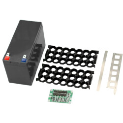 Li-ion 18650 3S 7P 12V 21'li Battery Box Set - Black