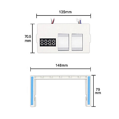 LJ-CM-04 12V Single Color Touch Mirror Sensor with Clock - Anti-fog Addible - 2