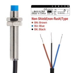 LJ8A3-3-Z/BX 6-36V 3mm NPN NO Endüktif Mesafe Sensörü - 3