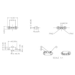 LK-2PIN-1450404 2-Pin 2.54mm Pogo Pin Magnetic Connector Set - 3