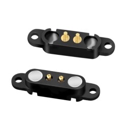 LK-2PIN-1840404 2-Pin 2.54mm Pogo Pin Manyetik Konnektör Takımı - Kulaklı - 1