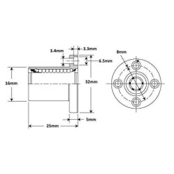 LMEF8UU 8mm Lineer Rulman - 4