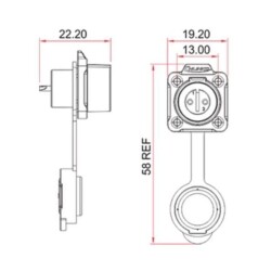 LP-12-J07SX-02-401 7-Pin Waterproof Connector - Female - 2