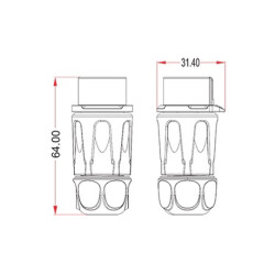 LP-20-C04PP-01-001 4-Pin Su Geçirmez Konnektör - Erkek - 2