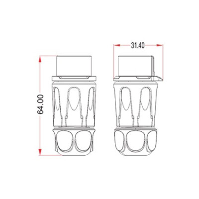 LP-20-C04PP-01-001 4-Pin Su Geçirmez Konnektör - Erkek - 2