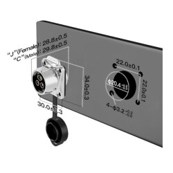 LP-20-J03SX-03-401A 3-Pin Su Geçirmez Konnektör - Dişi - 2