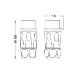 LP-20-J04PP-01-001 4-Pin Su Geçirmez Konnektör - Dişi - 2