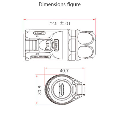 LP-24-HDMI-MP-MP-1M-001 Su Geçirmez HDMI Erkek Konnektör - 1M Kablo - 3
