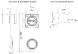 LP-24-J/HDMI2/213/SX-43-401 Su Geçirmez HDMI Konnektör - Dişi - 2