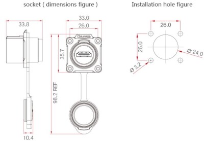 LP-24-J/HDMI2/213/SX-43-401 Su Geçirmez HDMI Konnektör - Dişi - 2