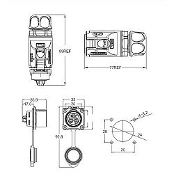 LP-24-J19PP-01-001 19-Pin Waterproof Connector - Female - 2