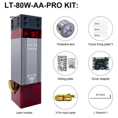 LT-80W 12V TTL Yakıcı CNC Lazer Modülü Seti - 1