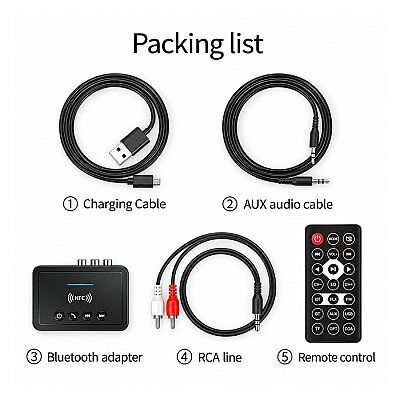 M6 NFC Bluetooth 5.0 Ses Adaptörü - Bluetooth Alıcı-Verici/FM Verici - 5