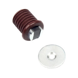 Magnetic Plastic Furniture Door Lock 14mm - Brown