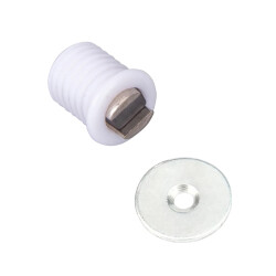 Magnetic Plastic Furniture Door Lock 14mm - White