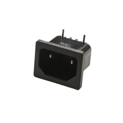 Male Power Socket 90 Degree - 2 Pin