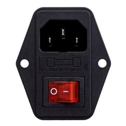 Male Power Socket with Ear - With Illuminated Switch