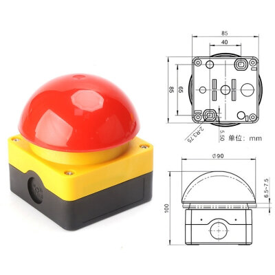 Mantar Başlı Acil Stop Butonu 1NO+1NC - Yaylı Auto Reset - 4