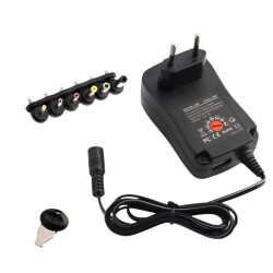 MANUAL-30W 3-12V Adjustable Adapter - 5V USB and 6 Different Output Terminals