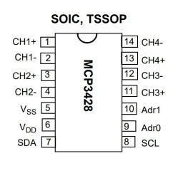 MCP3428T-E/SL SOIC-14 Smd ADC Entegre - 2