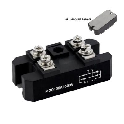 MDQ100-16 100A 1600V Tek Faz Köprü Diyot - Alüminyum Plaka - 1