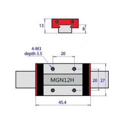 MGN12H Bilyalı Rulman Blok - MGN12H Araba - 2
