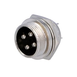 Mike Connector 4-Pin 16mm - Male