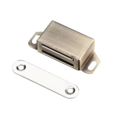 Mıknatıslı Metal Mobilya Kapak Kilidi 36x24x14mm - Yeşil Bronz