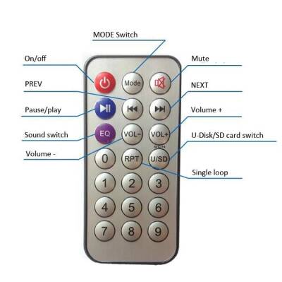 MP3 Kumandalı Bluetooth Amfi Devresi SD Kart + USB - 5