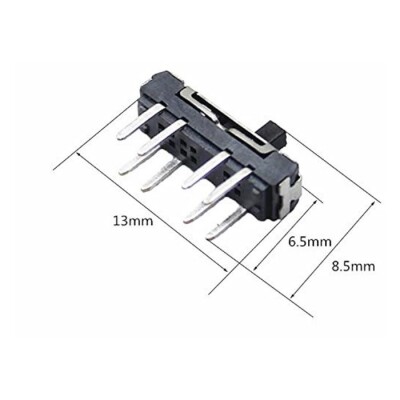 MSS-23D18 2P3T 3 Position 8 Pin Slide Switch - 2