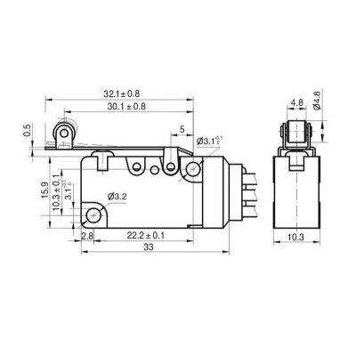 MT3-BAA300L87-GA300 SPDT NO+NC 3-Pin Su Geçirmez Kablolu Micro Switch - 2