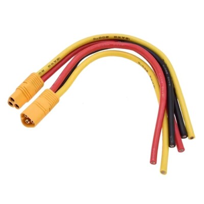 MT60 3-Pin Female-Male Lipo Battery Charging Cable Set 10cm - 1