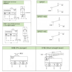 MT8-S00D300A06 SPDT NO+NC 3-Pin Dustproof Micro Switch - 2