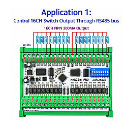N4D3E16 16-Channel Bidirectional Digital I/O RS485 Modbus RTU Module - 3