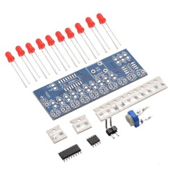 NE555 + CD4017 LED DIY Electronic Education Kit - Kara Şimşek