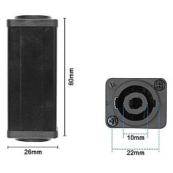 NL4FX 4-Pin Female-to-Female Speakon Coupler - Black - 3