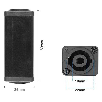 NL4FX 4-Pin Female-to-Female Speakon Coupler - Black - 3