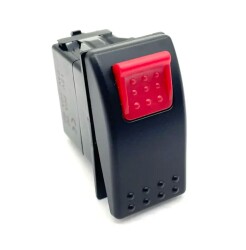 ON-OFF Anahtar Kırmızı 5-Pin 12V-24V - Emniyet Kilitli